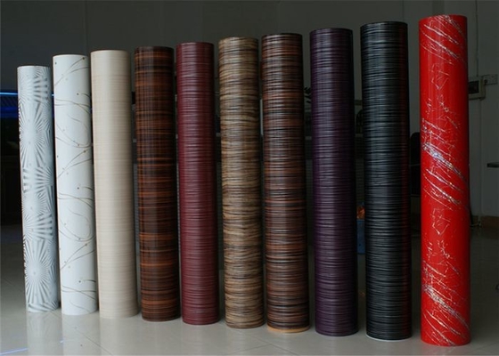 Folias de muebles de PVC de alto brillo, papel laminado de gabinete, papel de puerta de 0,12 a 0,25 mm