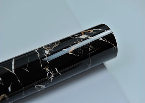 negro decorativo tablero de la lámina de PVC de la hoja 3d de la cocina de mármol ultravioleta del diseño de oro