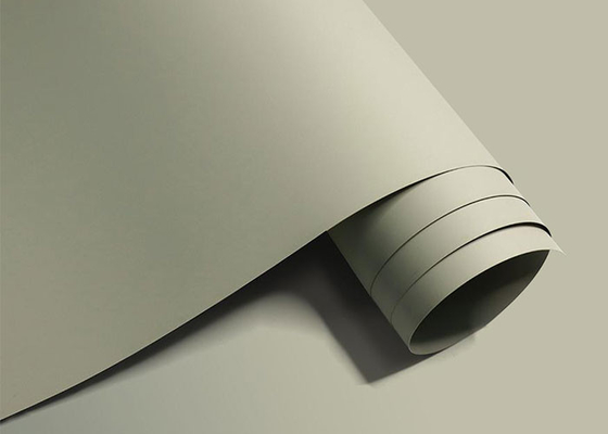Super mate Beige de color sólido de papel de PVC para decoración de puertas de muebles