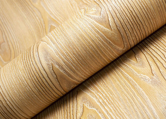 Grano de madera grabado en relieve profundo del PVC de los muebles de la lamina auta-adhesivo de la hoja