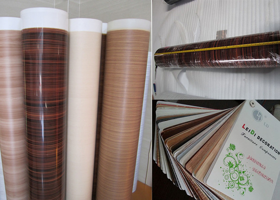 Folias de muebles de PVC en relieve de madera para la decoración de placas de partículas 0,15-0,30 mm