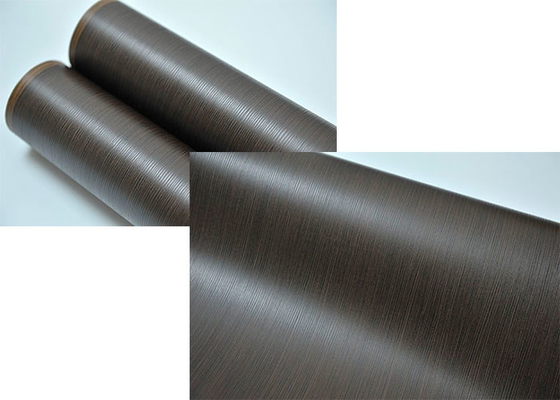 Emboss Pvc 3D de membrana de papel rollo negro de madera de grano 1400 mm de ancho