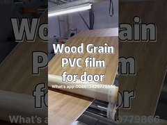 Película decorativa de PVC de grano de madera,pública de madera amarilla Película de PVC de color